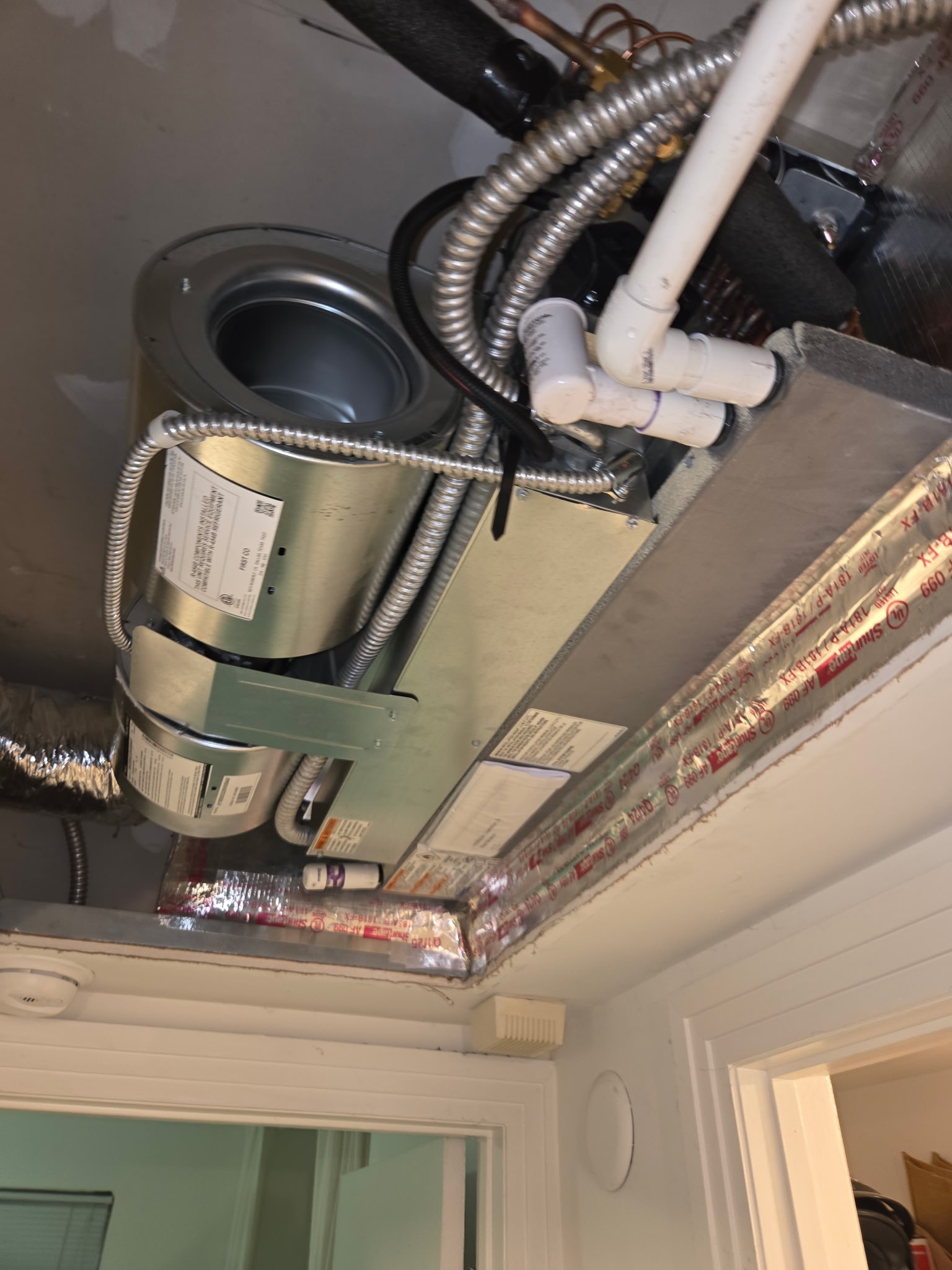 Professionally installed residential air handler and ductwork